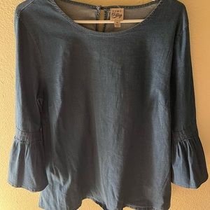 Como vintage jean top,bell sleeves